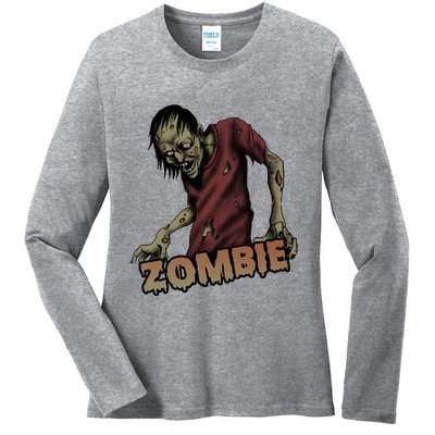 Horror Zombie Halloween Ladies Long Sleeve Shirt
