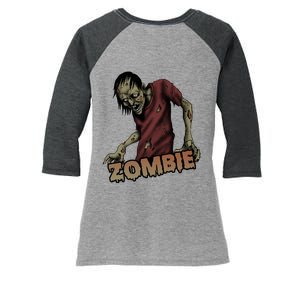 Horror Zombie Halloween Women's Tri-Blend 3/4-Sleeve Raglan Shirt