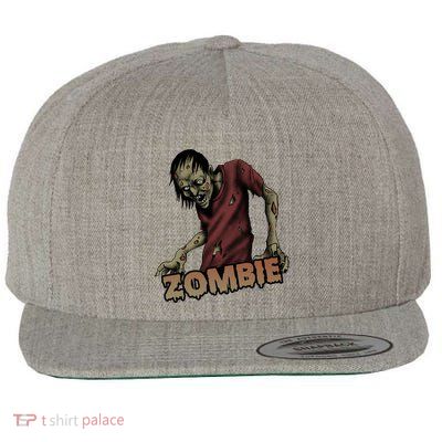 Horror Zombie Halloween Wool Snapback Cap