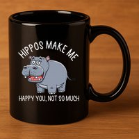 Hippopotamus Zookeeper Hippotology Hippo Lover 11oz C Handle Ceramic Mug