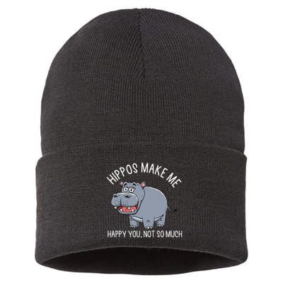 Hippopotamus Zookeeper Hippotology Hippo Lover Sustainable Knit Beanie