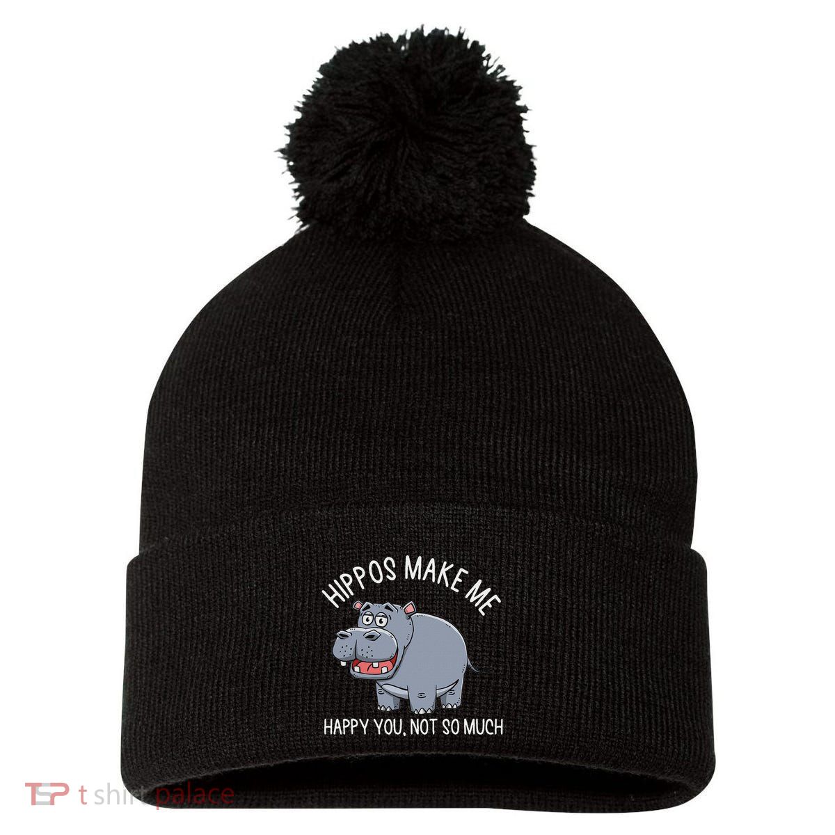 Hippopotamus Zookeeper Hippotology Hippo Lover Pom Pom 12in Knit Beanie