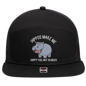 Hippopotamus Zookeeper Hippotology Hippo Lover Gift 7 Panel Mesh Trucker Snapback Hat