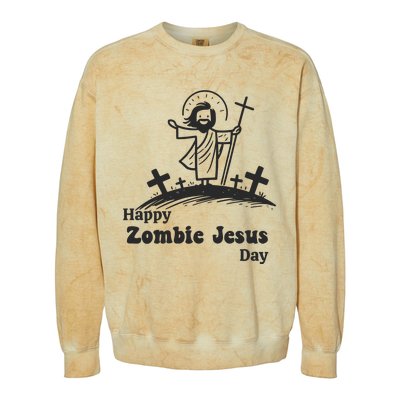 Happy Zombie Jesus Day Colorblast Crewneck Sweatshirt