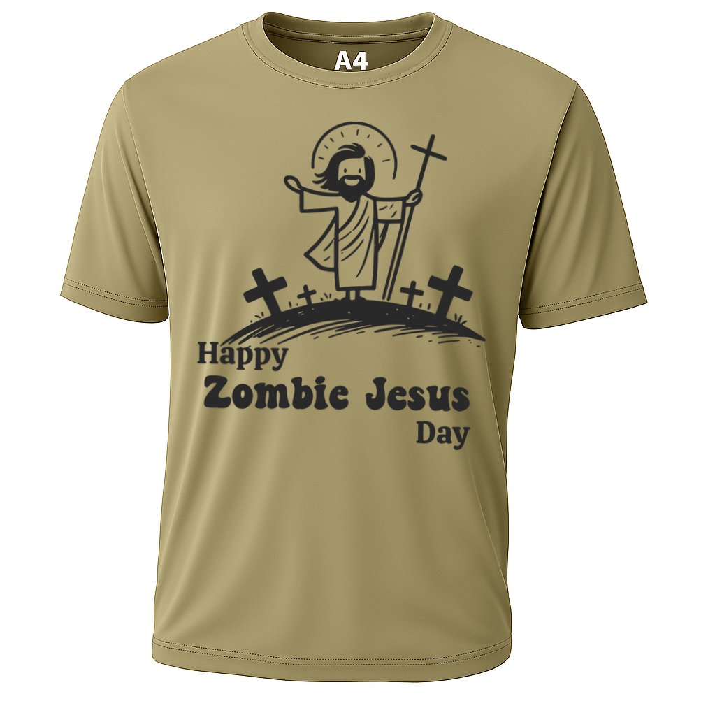 Happy Zombie Jesus Day Cooling Performance Crew T-Shirt