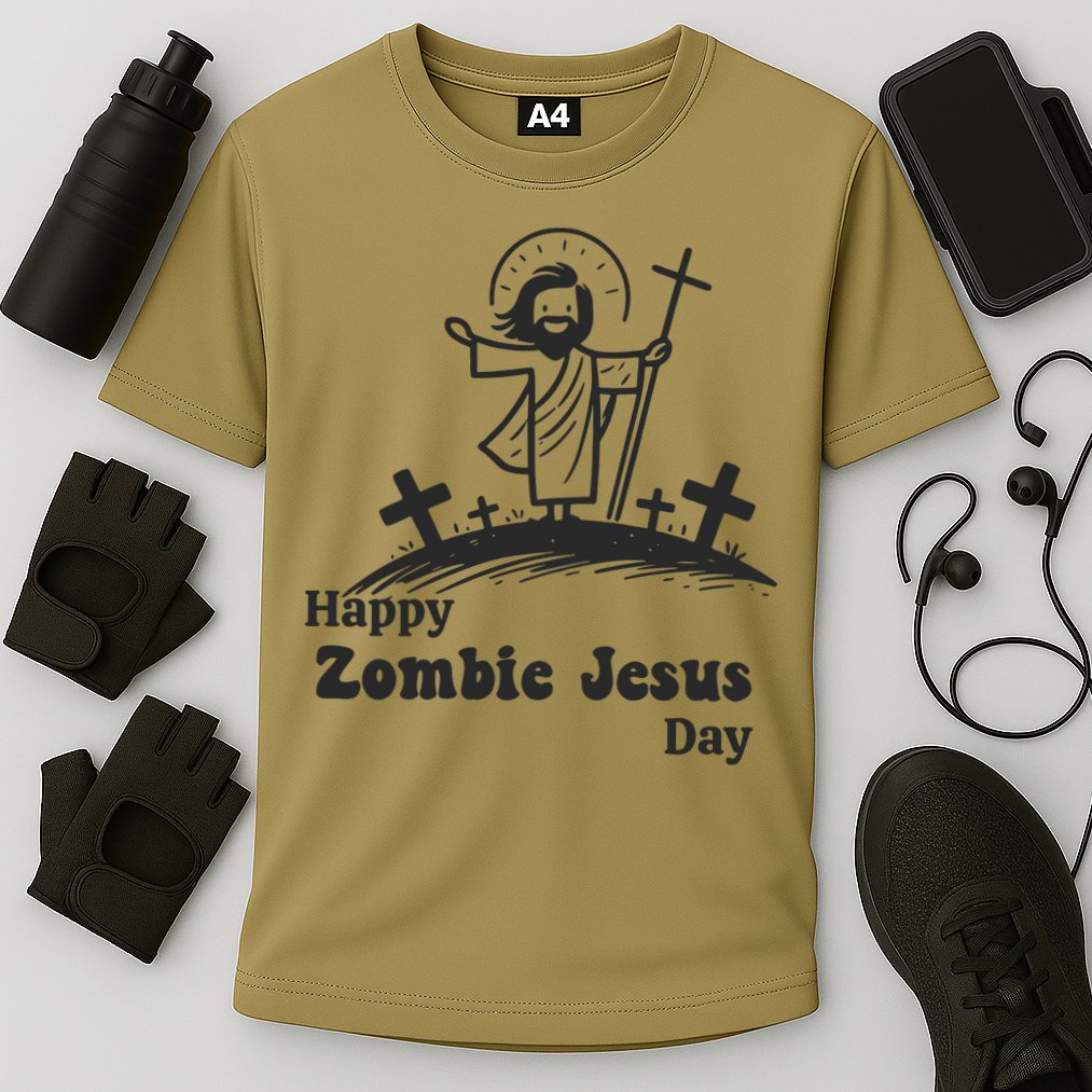 Happy Zombie Jesus Day Cooling Performance Crew T-Shirt