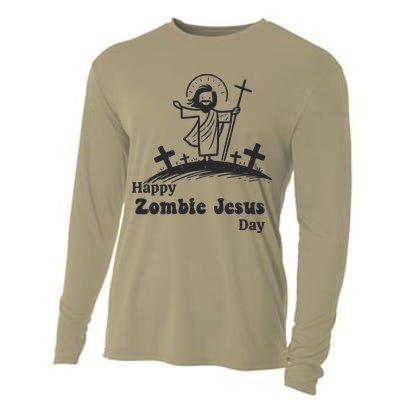 Happy Zombie Jesus Day Cooling Performance Long Sleeve Crew