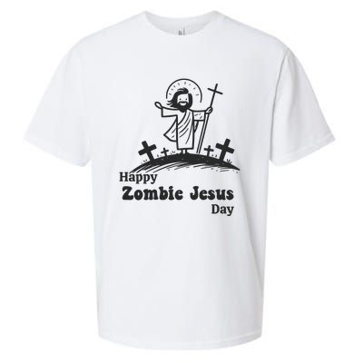 Happy Zombie Jesus Day Sueded Cloud Jersey T-Shirt