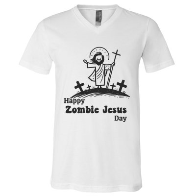 Happy Zombie Jesus Day V-Neck T-Shirt