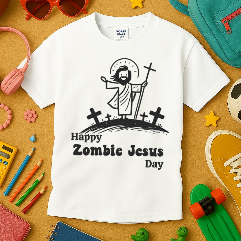 Happy Zombie Jesus Day Kids T-Shirt