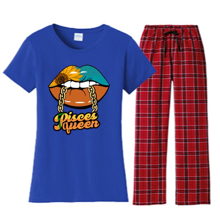 Hippie Zodiac Pisces Queen Gift Women's Flannel Pajama Set