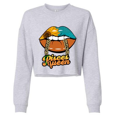 Hippie Zodiac Pisces Queen Gift Cropped Pullover Crew