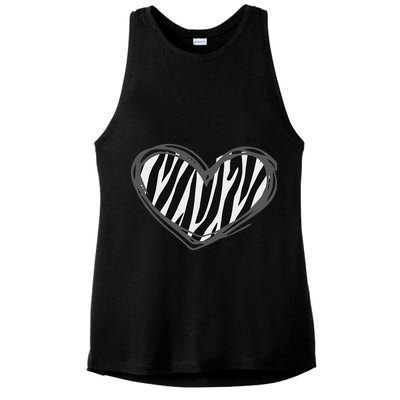 Heart Zebra Print For Zebra Lover Ladies PosiCharge Tri-Blend Wicking Tank