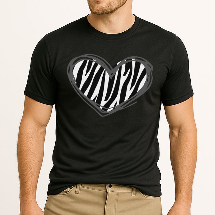 Heart Zebra Print For Zebra Lover Performance Shirt