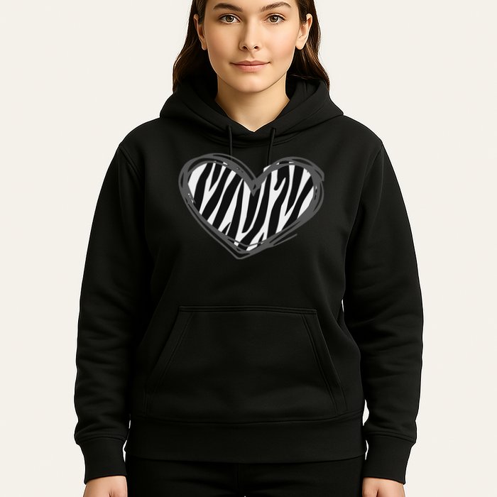 Heart Zebra Print For Zebra Lover Hoodie
