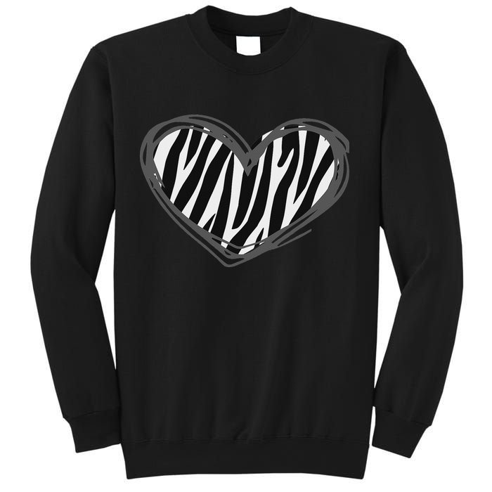 Heart Zebra Print For Zebra Lover Sweatshirt
