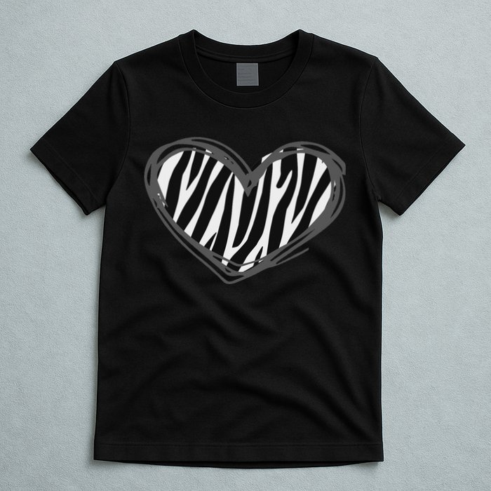 Heart Zebra Print For Zebra Lover T-Shirt