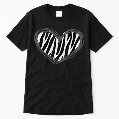 Heart Zebra Print For Zebra Lover Tall T-Shirt