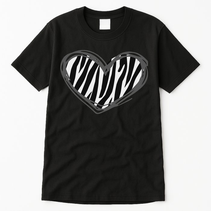 Heart Zebra Print For Zebra Lover Tall T-Shirt