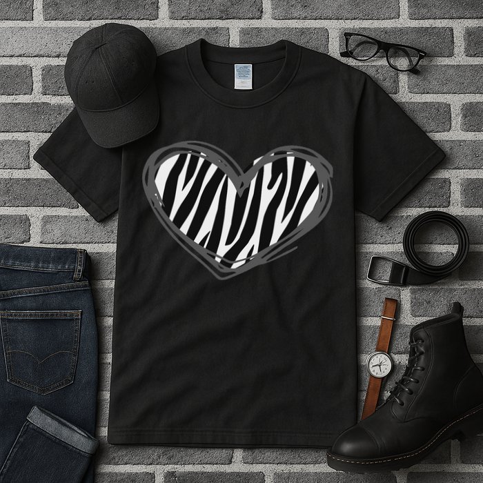 Heart Zebra Print For Zebra Lover Tall T-Shirt