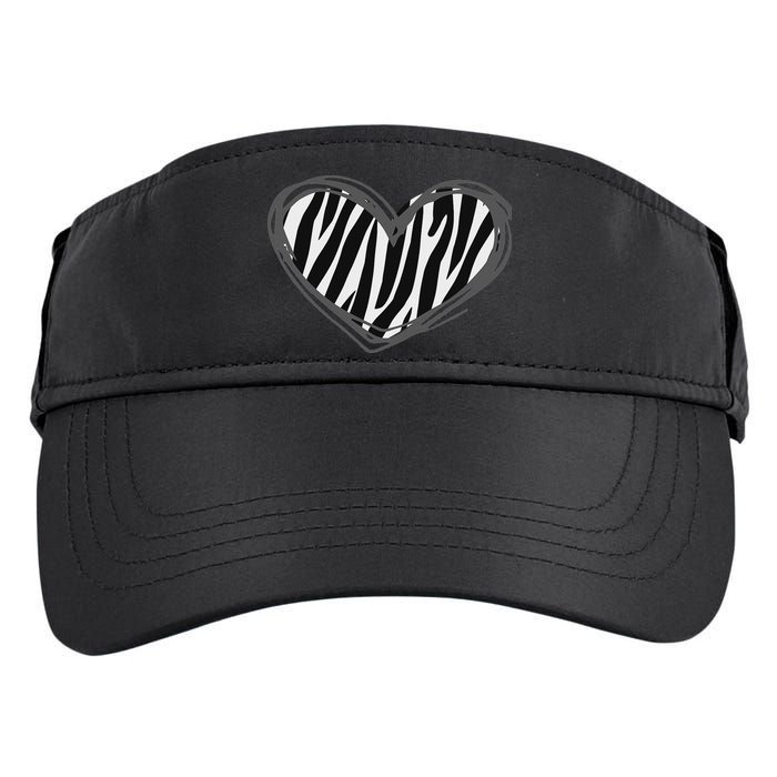 Heart Zebra Print For Zebra Lover Adult Drive Performance Visor