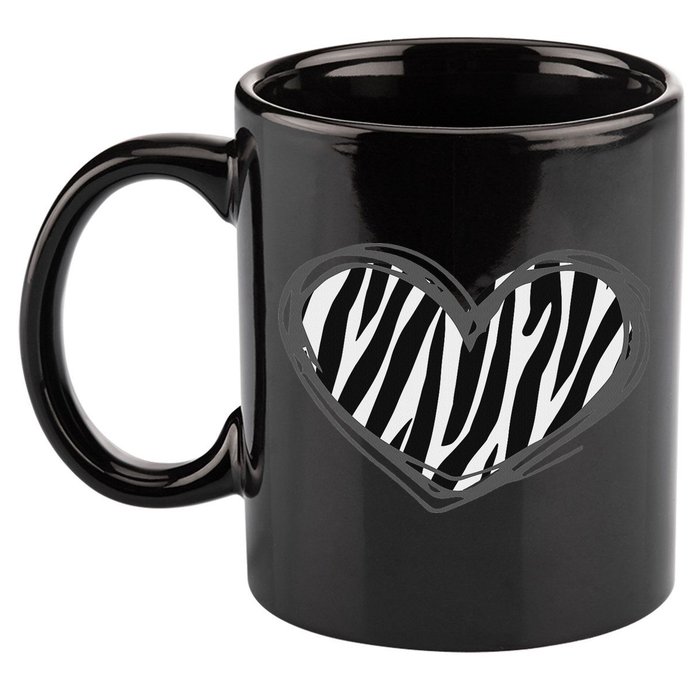 Heart Zebra Print For Zebra Lover 11oz C Handle Ceramic Mug