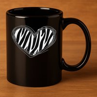 Heart Zebra Print For Zebra Lover 11oz C Handle Ceramic Mug