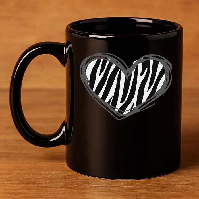 Heart Zebra Print For Zebra Lover 11oz C Handle Ceramic Mug