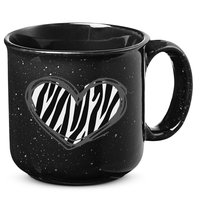 Heart Zebra Print For Zebra Lover 15oz Campfire Ceramic Mug