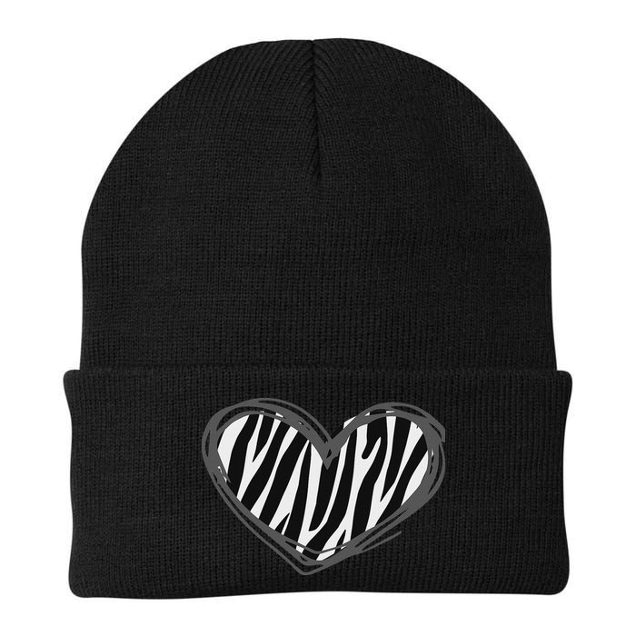 Heart Zebra Print For Zebra Lover Beanie
