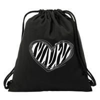 Heart Zebra Print For Zebra Lover Drawstring Bag
