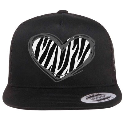 Heart Zebra Print For Zebra Lover Flatbill Hat
