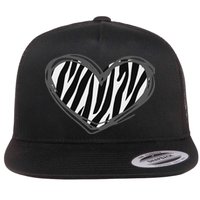 Heart Zebra Print For Zebra Lover Flatbill Hat