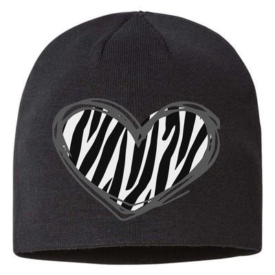 Heart Zebra Print For Zebra Lover Sustainable Beanie