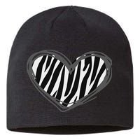 Heart Zebra Print For Zebra Lover Sustainable Beanie