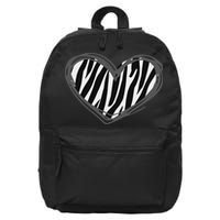 Heart Zebra Print For Zebra Lover 16 in Basic Backpack