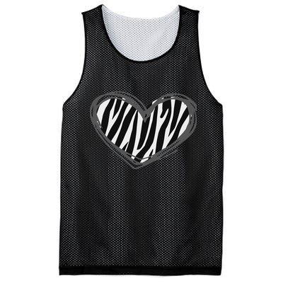 Heart Zebra Print For Zebra Lover Mesh Reversible Basketball Jersey Tank