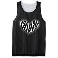 Heart Zebra Print For Zebra Lover Mesh Reversible Basketball Jersey Tank