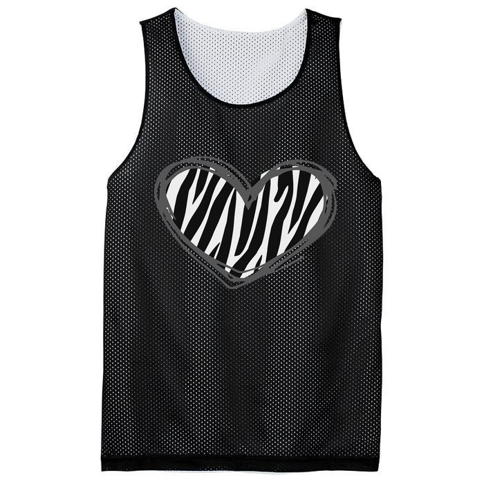 Heart Zebra Print For Zebra Lover Mesh Reversible Basketball Jersey Tank