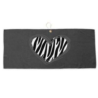 Heart Zebra Print For Zebra Lover Large Microfiber Waffle Golf Towel