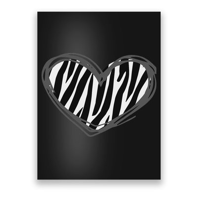 Heart Zebra Print For Zebra Lover Poster