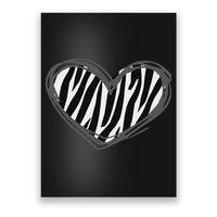 Heart Zebra Print For Zebra Lover Poster