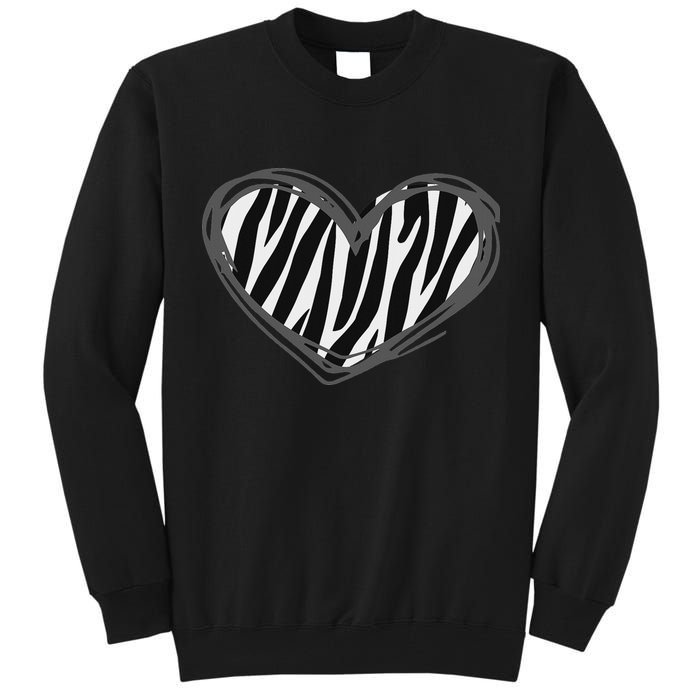 Heart Zebra Print For Zebra Lover Tall Sweatshirt