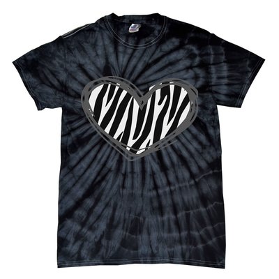 Heart Zebra Print For Zebra Lover Tie-Dye T-Shirt