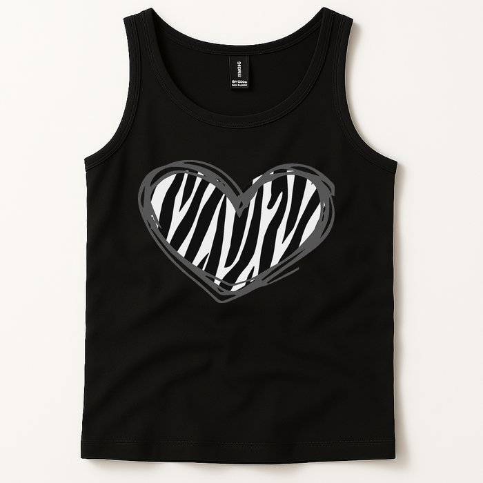 Heart Zebra Print For Zebra Lover Tank Top