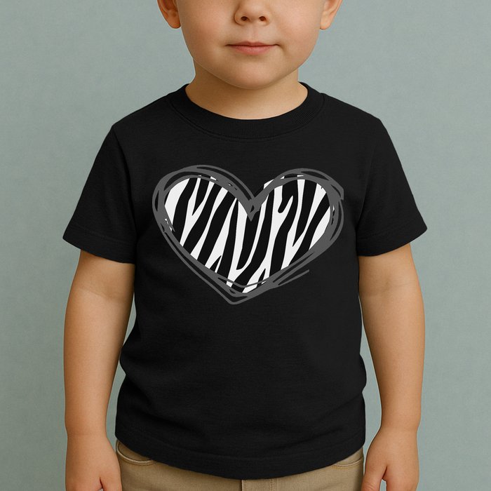 Heart Zebra Print For Zebra Lover Toddler T-Shirt