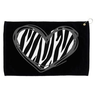 Heart Zebra Print For Zebra Lover Grommeted Golf Towel