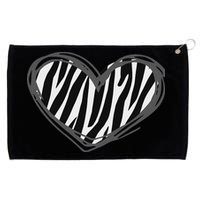 Heart Zebra Print For Zebra Lover Grommeted Golf Towel