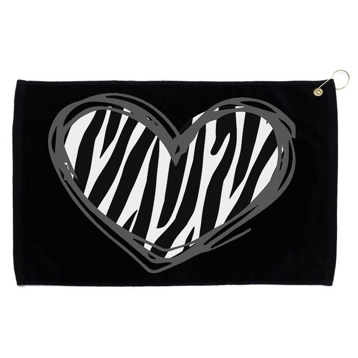 Heart Zebra Print For Zebra Lover Grommeted Golf Towel