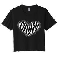 Heart Zebra Print For Zebra Lover Crop Top
